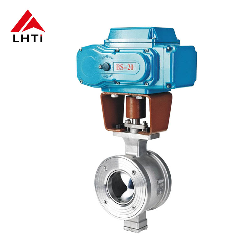 HK60Q-EX-V Explosion-proof Titanium Gr1 Gr2 Electric V-Port Ball Valve Motorized Flange Ball valve 0